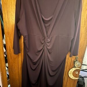 Fashion Bug Long Sleeve Dress in Deep Purple